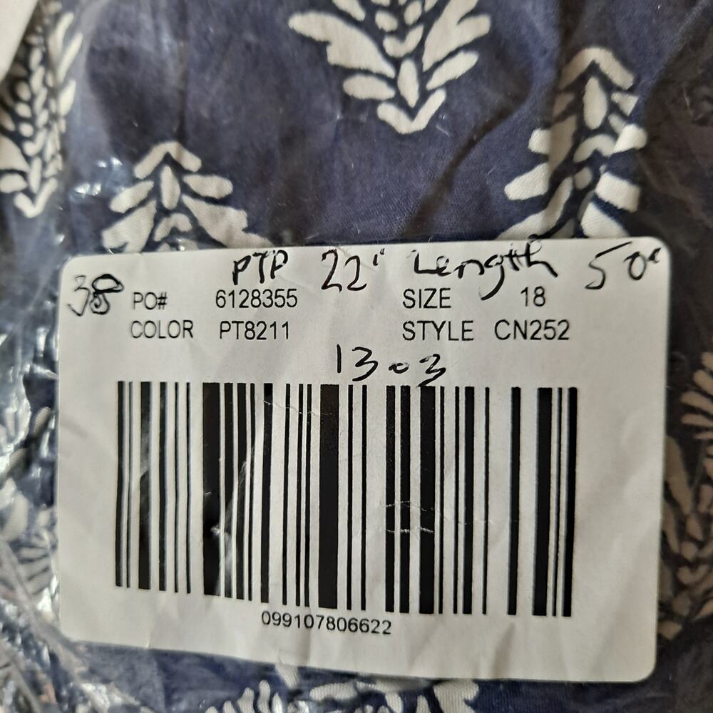 NWT J. Crew Factory Willa Dress Leaf Print Puff Sleeve Tiered Midi Navy Size 18 - Picture 13 of 13